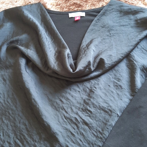 Vince Camuto Women's Drape Neck Quarter-Length Sleeve Top, Black, XS - Picture 6 of 12